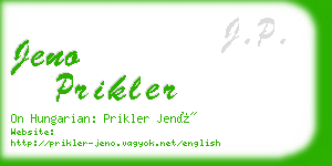 jeno prikler business card